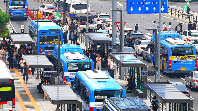 a bus in Seoul
