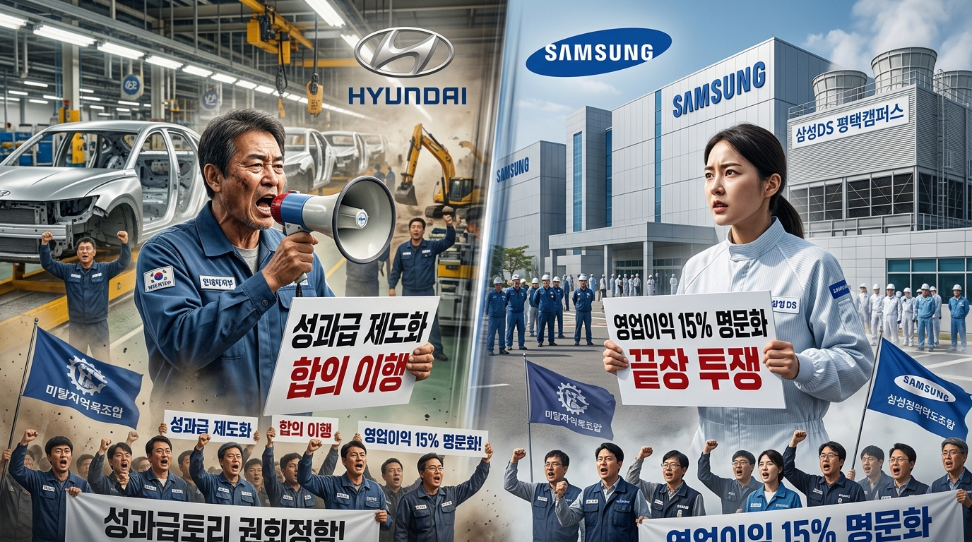 "순익 3조1천억 달라"…현대차·삼성전자 동시 성과급 갈등, 제조업 '초비상' 1 AI 생성 썸네일