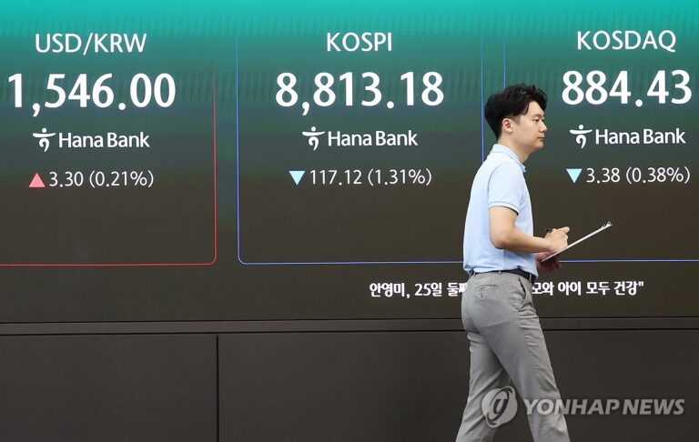 원달러 환율이 1,550원대에 근접한 금융시장 차트 장면