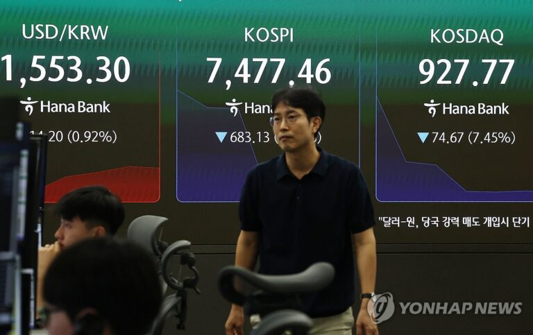 코스피와 코스닥 급락 뒤 반등하는 반도체 시장 그래프