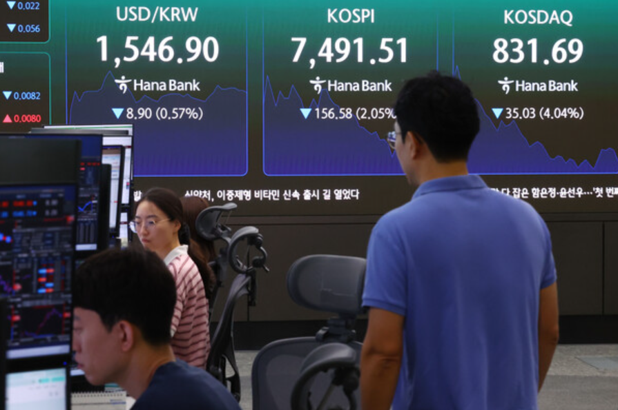 코스피 7,400선 후퇴