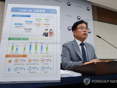 연합뉴스 취업·고용 통계 인포그래픽에서 청년 고용 악화가 강조된 장면