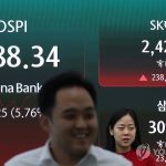코스피 지수 상승 추이를 보여주는 거래차트와 8천선 회복 장면